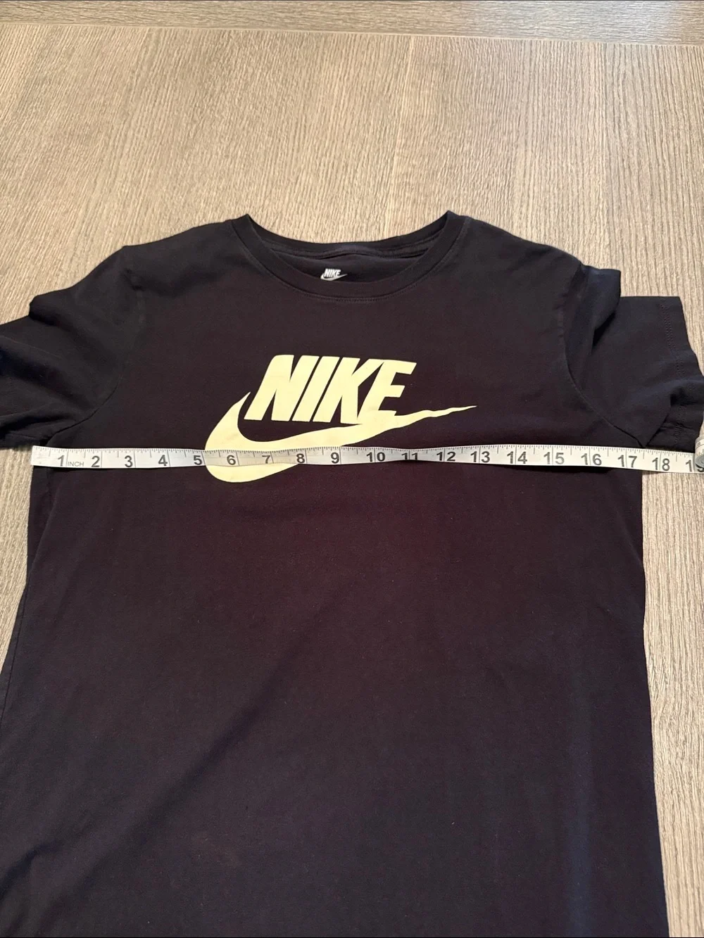 Nike Black Tee with Cream Swoosh Logo